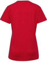 hummel Sport/Freizeit-Shirt hmlGO 2.0 Logo (Bio-Baumwolle) Kurzarm rot Damen