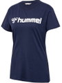 hummel Sport/Freizeit-Shirt hmlGO 2.0 Logo (Bio-Baumwolle) Kurzarm marineblau Damen