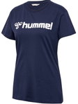 hummel Sport/Freizeit-Shirt hmlGO 2.0 Logo (Bio-Baumwolle) Kurzarm marineblau Damen