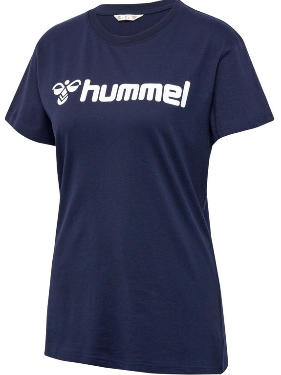 hummel Sport/Freizeit-Shirt hmlGO 2.0 Logo (Bio-Baumwolle) Kurzarm marineblau Damen