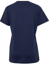 hummel Sport/Freizeit-Shirt hmlGO 2.0 Logo (Bio-Baumwolle) Kurzarm marineblau Damen