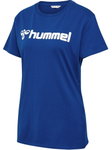 hummel Sport/Freizeit-Shirt hmlGO 2.0 Logo (Bio-Baumwolle) Kurzarm dunkelblau Damen