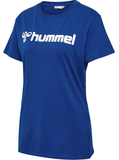 hummel Sport/Freizeit-Shirt hmlGO 2.0 Logo (Bio-Baumwolle) Kurzarm dunkelblau Damen