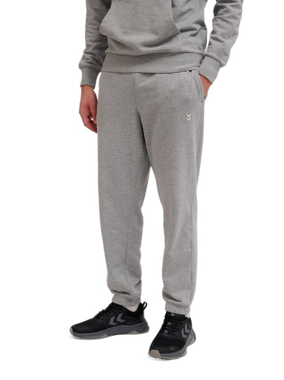 hummel Freizeithose hmlPULSE Sweat Pant (Baumwolle, hoher Tragekomfort) lang grau Herren