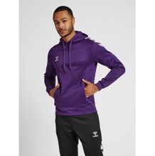 hummel Sport-Kapuzenpullover hmlCORE XK Poly Sweat Hoodie (Polyester-Sweatstoff) mit Kapuze violett/weiss Herren