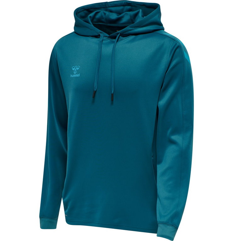 hummel Sport-Kapuzenpullover hmlCORE XK Poly Sweat Hoodie (Polyester-Sweatstoff) mit Kapuze coralblau Herren
