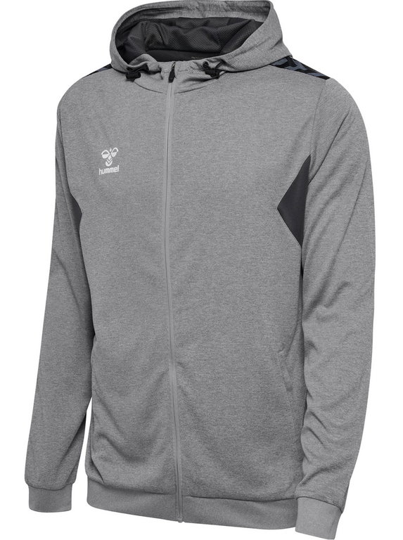 hummel Sport-Kapuzenjacke hmlAUTHENTIC PL Zip Hoodie (100% rec. Polyester) grau Herren
