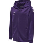 hummel Sport-Kapuzenjacke hmlCORE XK Poly Zip Hood Sweat (Polyester-Sweatstoff) mit Kapuze violett/weiss Kinder