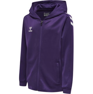 hummel Sport-Kapuzenjacke hmlCORE XK Poly Zip Hood Sweat (Polyester-Sweatstoff) mit Kapuze violett/weiss Kinder