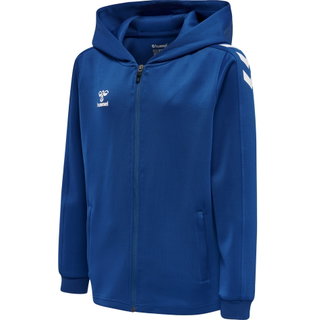hummel Sport-Kapuzenjacke hmlCORE XK Poly Zip Hood Sweat (Polyester-Sweatstoff) mit Kapuze dunkelblau Kinder