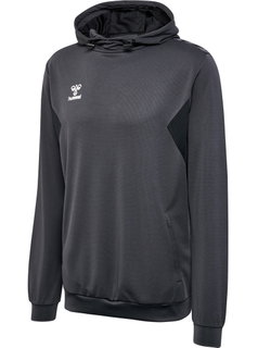 hummel Sportowa bluza z kapturem hmlAUTHENTIC PL Hoodie (z kieszeniami na zamek błyskawiczny) asfaltowoszara Męska