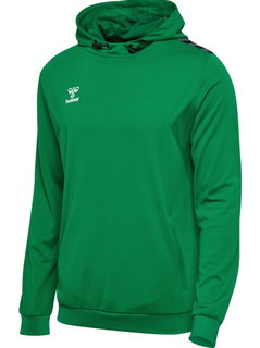 hummel Sportowa bluza z kapturem hmlAUTHENTIC PL Hoodie (z kieszeniami na zamek błyskawiczny) zielona Mężczyźni