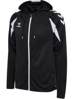hummel Bluza z kapturem hmlCORE 2.0 Full-Zip (100% rec. poliester) czarna/biała męska