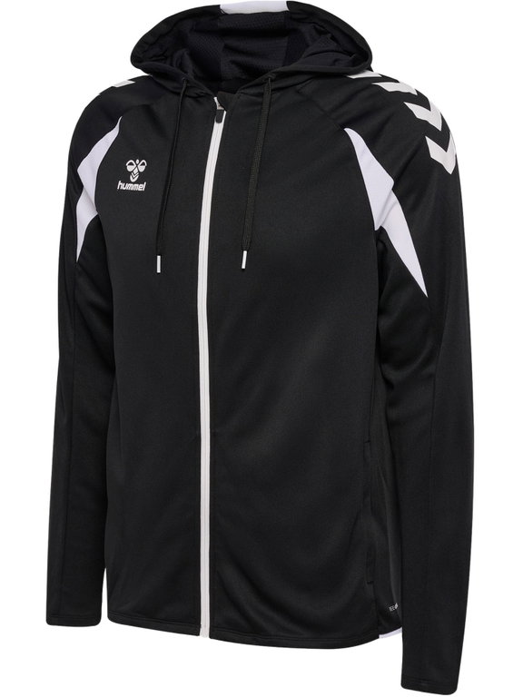 hummel Kapuzenpullover hmlCORE 2.0 Full-Zip Hoodie (100% rec. Polyester) schwarz/weiss Herren