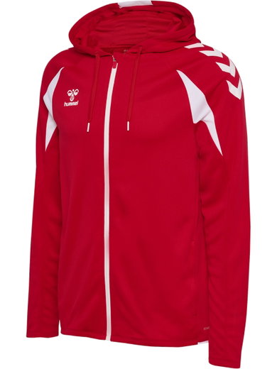 hummel Kapuzenpullover hmlCORE 2.0 Full-Zip Hoodie (100% rec. Polyester) rot/weiss Herren