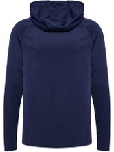 hummel Kapuzenpullover hmlCORE 2.0 Full-Zip Hoodie (100% rec. Polyester) marineblau/weiss Herren