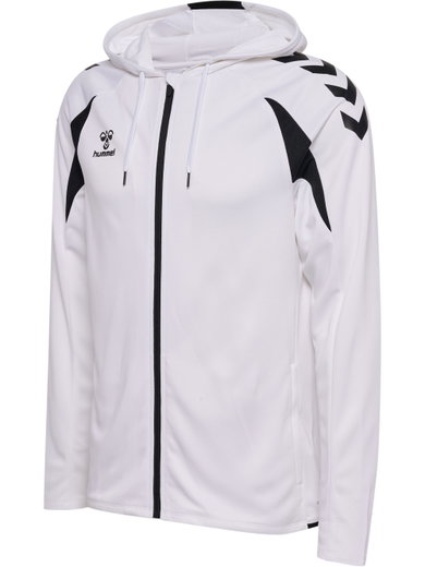 hummel Kapuzenpullover hmlCORE 2.0 Full-Zip Hoodie (100% rec. Polyester) weiss/schwarz Herren