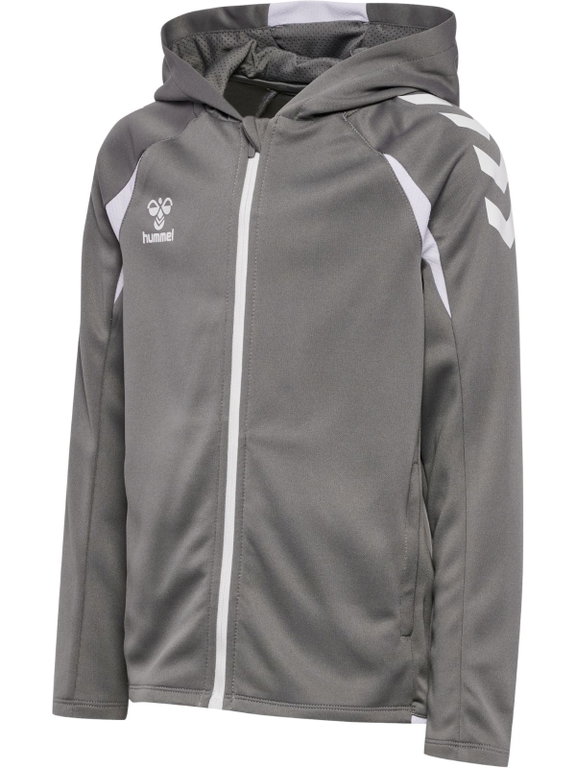 hummel Kapuzenpullover hmlCORE 2.0 Full-Zip Hoodie (100% rec. Polyester) grau/weiss Kinder