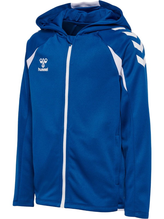 hummel Kapuzenpullover hmlCORE 2.0 Full-Zip Hoodie (100% rec. Polyester) blau/weiss Kinder