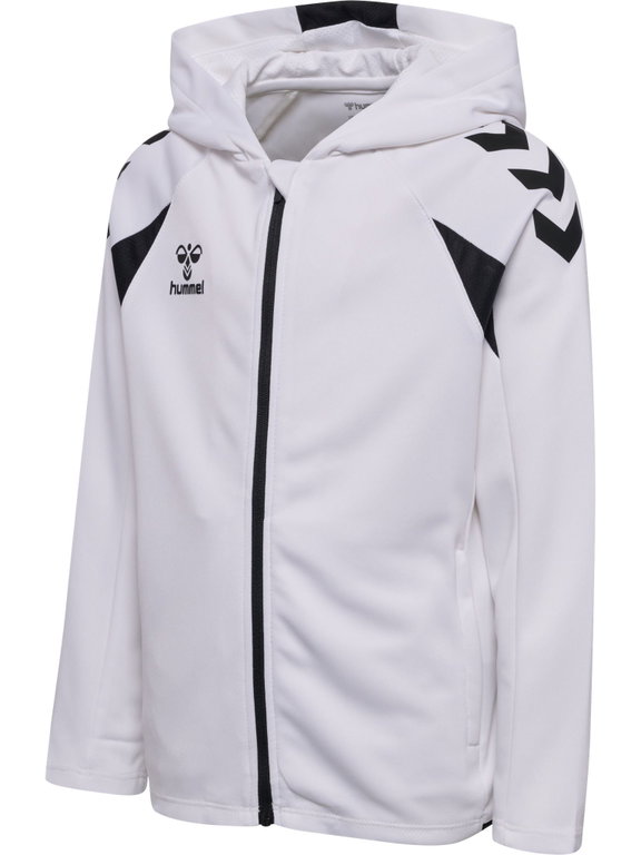 hummel Kapuzenpullover hmlCORE 2.0 Full-Zip Hoodie (100% rec. Polyester) weiss/schwarz Kinder