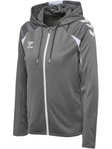 hummel Kapuzenpullover hmlCORE 2.0 Full-Zip Hoodie (100% rec. Polyester) grau/weiss Damen