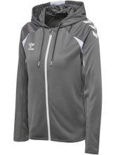 hummel Kapuzenpullover hmlCORE 2.0 Full-Zip Hoodie (100% rec. Polyester) grau/weiss Damen