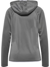 hummel Kapuzenpullover hmlCORE 2.0 Full-Zip Hoodie (100% rec. Polyester) grau/weiss Damen
