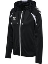 hummel Kapuzenpullover hmlCORE 2.0 Full-Zip Hoodie (100% rec. Polyester) schwarz/weiss Damen
