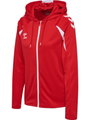hummel Kapuzenpullover hmlCORE 2.0 Full-Zip Hoodie (100% rec. Polyester) rot/weiss Damen