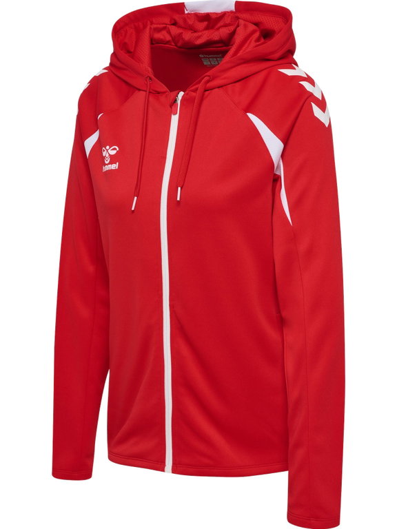 hummel Kapuzenpullover hmlCORE 2.0 Full-Zip Hoodie (100% rec. Polyester) rot/weiss Damen