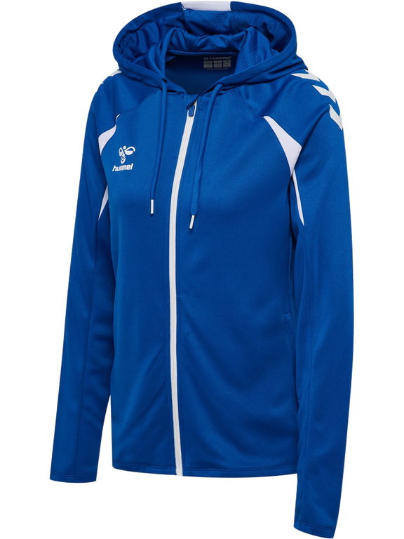 hummel Kapuzenpullover hmlCORE 2.0 Full-Zip Hoodie (100% rec. Polyester) blau/weiss Damen