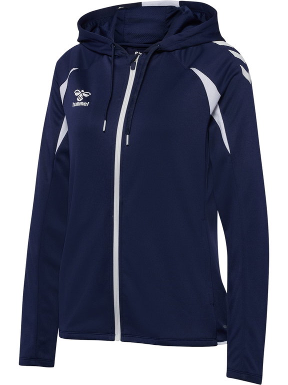 hummel Kapuzenpullover hmlCORE 2.0 Full-Zip Hoodie (100% rec. Polyester) marineblau/weiss Damen
