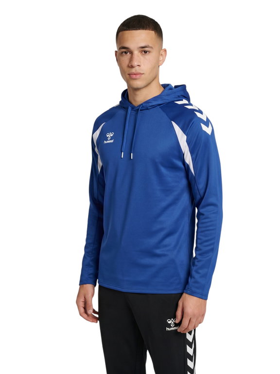 hummel Bluza z kapturem hmlCORE 2.0 (100% recyklingowany poliester) niebiesko/biała Mężczyźni