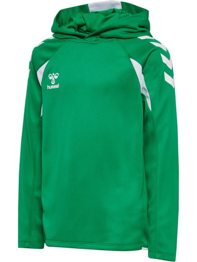 hummel Kapuzenpullover hmlCORE 2.0 Hoodie (100% rec. Polyester) grün/weiss Kinder
