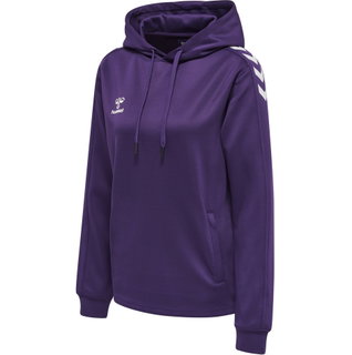 hummel Sport-Kapuzenpullover hmlCORE XK Poly Sweat Hoodie (Polyester-Sweatstoff) mit Kapuze violett/weiss Damen