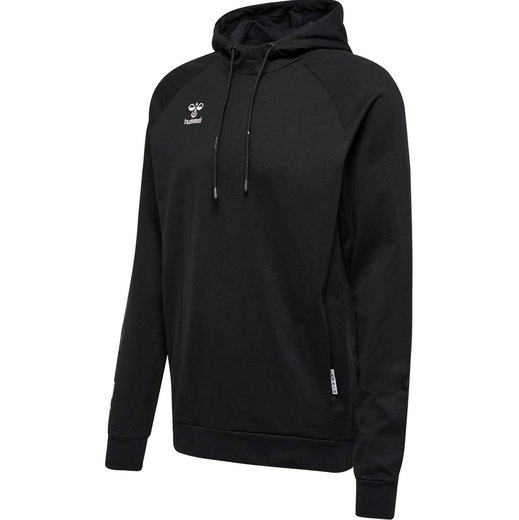 hummel Kapuzenpullover hmlMOVE Grid Cotton Hoodie (Baumwolle) mit Kapuze schwarz Herren