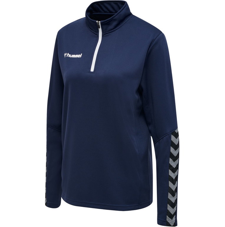 hummel Sport-Langarmshirt hmlAUTHENTIC Half-Zip Sweatshirt (gestricktem Polyester) marineblau Damen