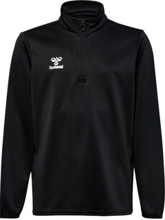 hummel Sportowa koszulka z długim rękawem hmlESSENTIAL Half-Zip (przyjemne uczucie noszenia) czarna dziecięca