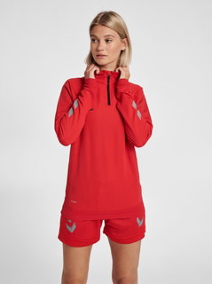 hummel Sportowa koszulka z długim rękawem hmlLEAD Half-Zip (materiał dresowy) czerwony Damska