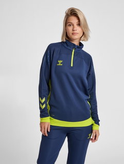 hummel Sportowa koszulka z długim rękawem hmlLEAD Half-Zip (materiał dresowy) niebieski dżinsowy Damska