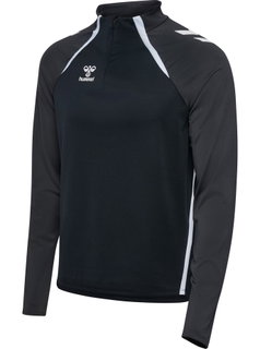 Hummel Long Sleeve Shirt hmlLEAD 2.0 Half Zip (recycled Polyester, high breathability) black/asphalt grey Men's