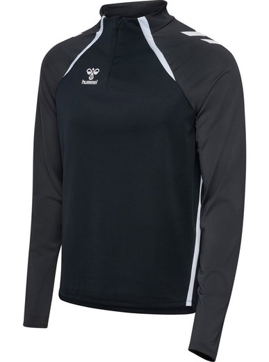 hummel Langarmshirt hmlLEAD 2.0 Half Zip (rec. Polyester, hohe Atmungsaktivität) schwarz/asphaltgrau Herren