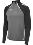 hummel Langarmshirt hmlLEAD 2.0 Half Zip (rec. Polyester, hohe Atmungsaktivität) grau/schwarz Herren