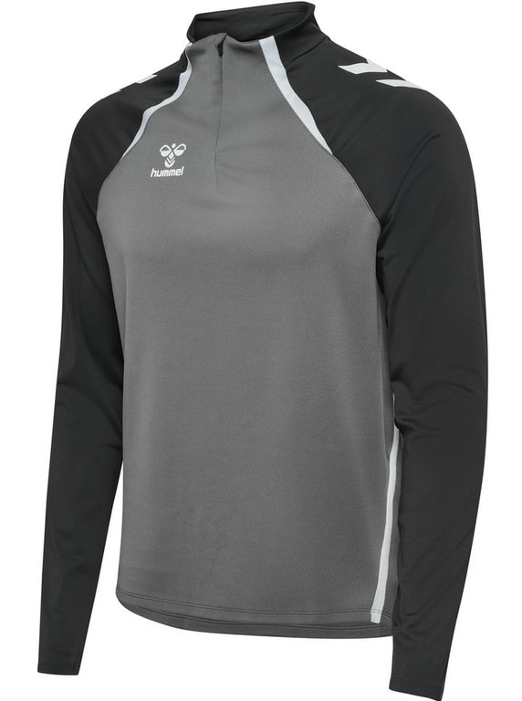 hummel Langarmshirt hmlLEAD 2.0 Half Zip (rec. Polyester, hohe Atmungsaktivität) grau/schwarz Herren