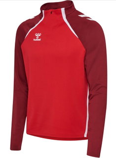 Hummel long-sleeve shirt hmlLEAD 2.0 Half Zip (recycled polyester, high breathability) red men's