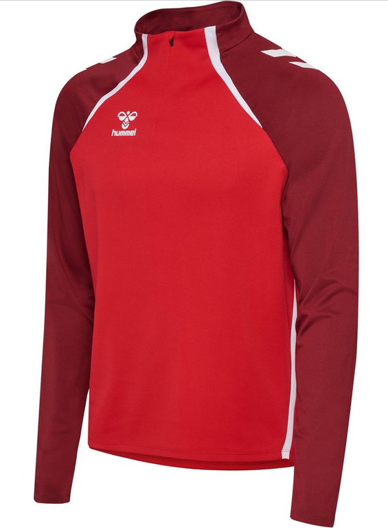 hummel Langarmshirt hmlLEAD 2.0 Half Zip (rec. Polyester, hohe Atmungsaktivität) rot Herren