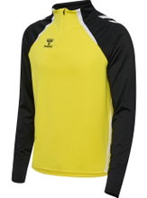 Hummel long-sleeve shirt hmlLEAD 2.0 Half Zip (recycled polyester, high breathability) yellow/black men's
