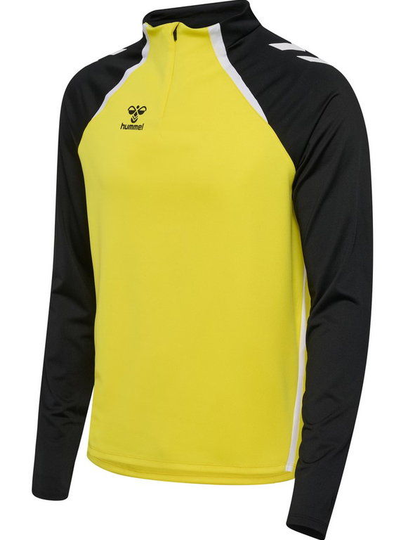 hummel Langarmshirt hmlLEAD 2.0 Half Zip (rec. Polyester, hohe Atmungsaktivität) gelb/schwarz Herren
