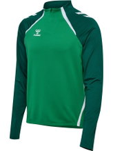 Hummel long-sleeve shirt hmlLEAD 2.0 Half Zip (recycled polyester, high breathability) green men's