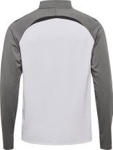 Hummel long-sleeve shirt hmlLEAD 2.0 Half Zip (recycled polyester, high breathability) white/grey men's